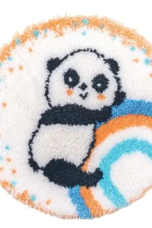 Quantità Limitata Kit tappeto a punto smirne - Panda sull'arcobaleno - Vervaco