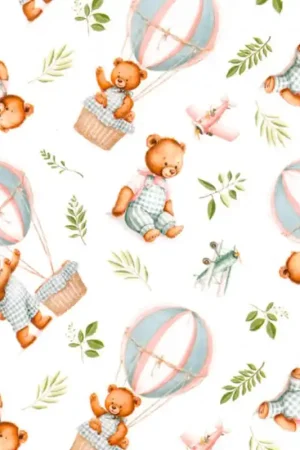 Promozione Tessuto di Cotone - Orsetti in Mongolfiera