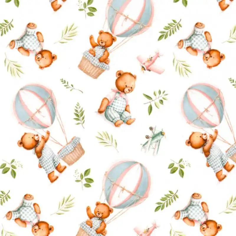 Promozione Tessuto di Cotone - Orsetti in Mongolfiera