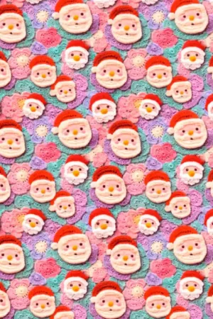 Nuova Collezione Tessuto in Cotone - Babbo Natale all'Uncinetto