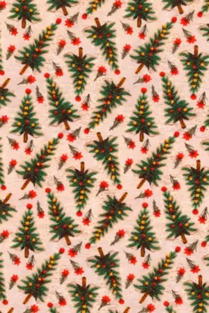 Promo Stagionale Tessuto in Cotone - Pini Natalizi
