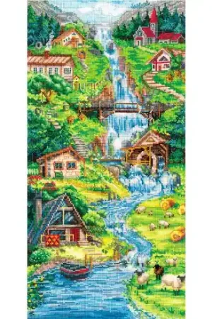 kit ricamo a punto croce - Montagne alpine - Andriana Compra Adesso