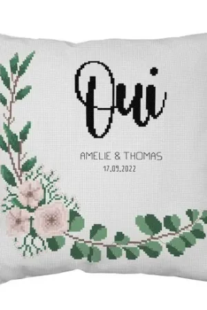 Super Prezzo Kit cuscino da ricamo - Cuscino da sposa - Bouquet di campagna - Princesse