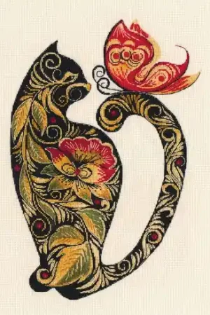 kit ricamo a punto croce - Gatto - Oven Prezzo Basso