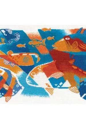 kit ricamo a punto croce - Blu-blu, rosso mare - Oven Compra Online