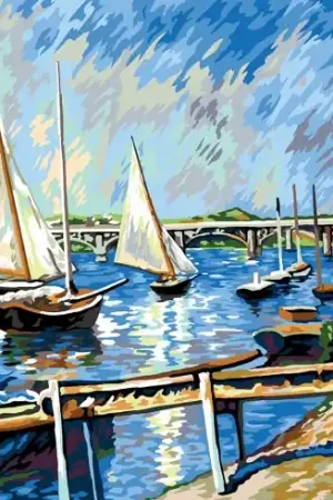 Acquista Ora Canovaccio antico - Barche a vela ad Argenteuil dopo Gustave Caillebotte - Margot de Paris