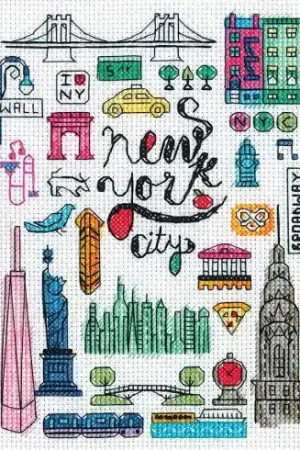 kit ricamo a punto croce - New York e Parigi - Dimensions Promozione