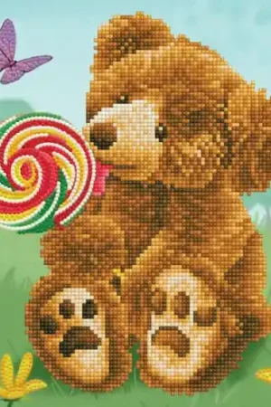 Prezzo Scontato Kit ricamo diamante - L'orsacchiotto e il suo dolcetto - Diamond Dotz