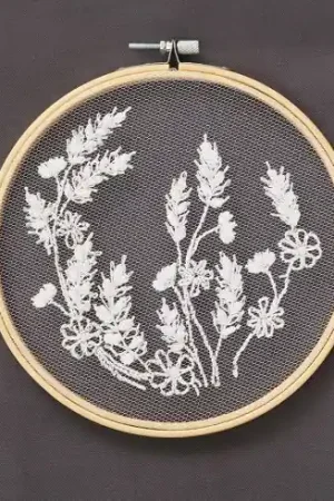 Must-Have Kit di ricamo su tulle - Spighe di grano - Duftin