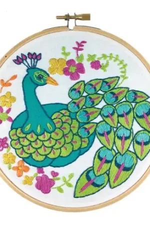 Occasione Kit per ricamo a tamburo - Pavone - Rikrack