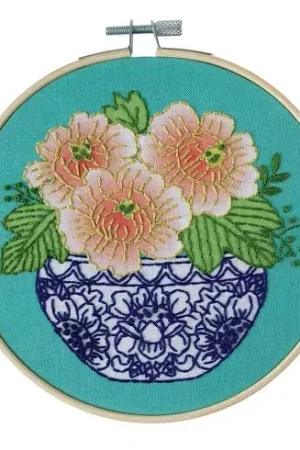 Offerta Del Giorno Kit per ricamo a tamburo - Peonie - Rikrack