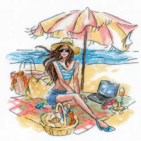 Ultima Occasione kit ricamo a punto croce - In spiaggia - Riolis