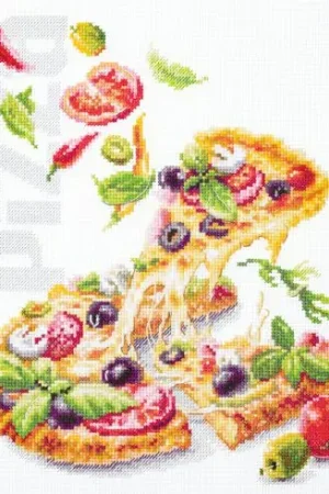 Solo Oggi kit ricamo a punto croce - pizza - Magic Needle