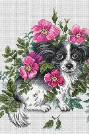 kit ricamo a punto croce - Cucciolo fortunato - RTO Nuovo Arrivo