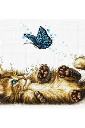 Di Tendenza kit ricamo a punto croce - Gatto che gioca - Luca-S