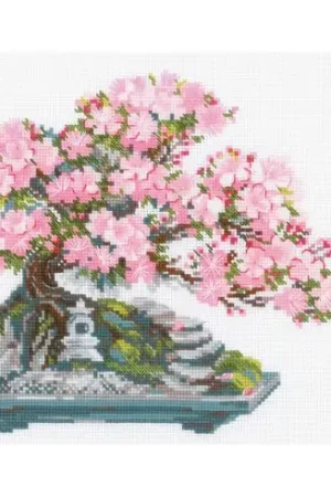 kit ricamo a punto croce - Bonsai in fiore - Riolis Prezzo Di Fabbrica