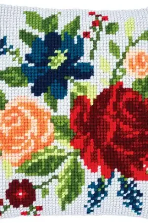 Novità Kit cuscino fori grossi - Peonie 1 - Vervaco