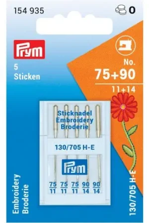 Aghi per macchine da cucire - Aghi da ricamo 130/705 - n°75 e n°90 - Prym Economico