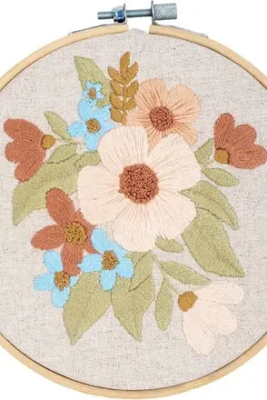 Quantità Limitata Kit da ricamo per disegnare e ricamare - Disegno di fiori - Daffy's DIY