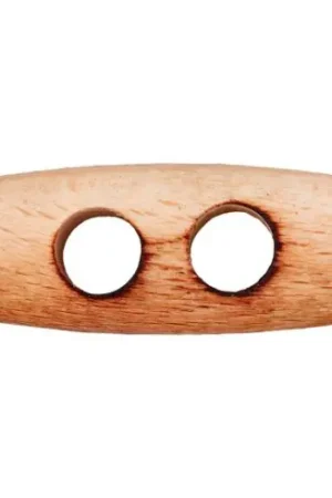 Pagamento Sicuro Pulsanti del tunnel - Set di 2 bottoni in legno - 32 mm crema - Union Knopf by Prym