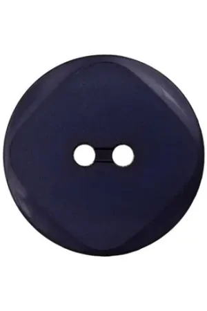 Super Prezzo Bottoni a 2 fori - Set di 4 bottoni - 12 mm blu navy con bordi lucidi - Union Knopf by Prym