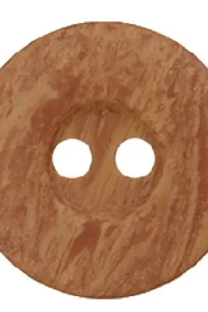 Bottoni a 2 fori - Set di 2 bottoni in poliestere - 23 mm marrone medio - Union Knopf by Prym Offerta Speciale