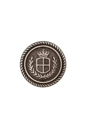 Offerta Speciale Bottoni di coda - Set di 2 bottoni in metallo - 23 mm argento antico - Union Knopf by Prym