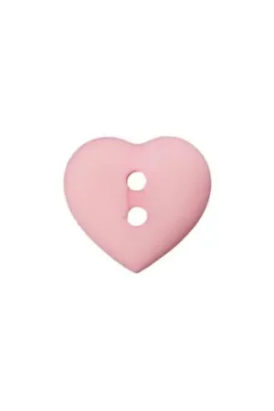Spedito Oggi Bottoni a 2 fori - Set di 4 bottoni in poliestere - cuore rosa chiaro da 12 mm - Union Knopf by Prym