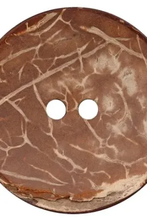 Più Venduto Bottoni a 2 fori - Bottone a 2 fori in cocco - 50 mm marrone medio - Union Knopf by Prym