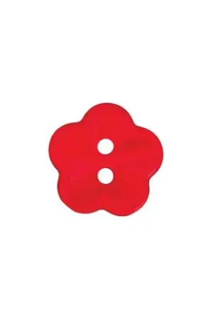 Bottoni a 2 fori - Set di 3 bottoni - 18 mm fiore rosso - Union Knopf by Prym Bestseller