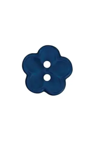 Compra Online Bottoni a 2 fori - Set di 3 bottoni - 18 mm fiore blu navy - Union Knopf by Prym