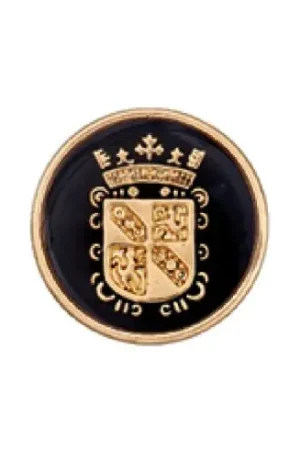 Offerta Speciale Bottoni di coda - Set di 4 bottoni in poliestere metallizzato - 15 mm nero/oro - Union Knopf by Prym