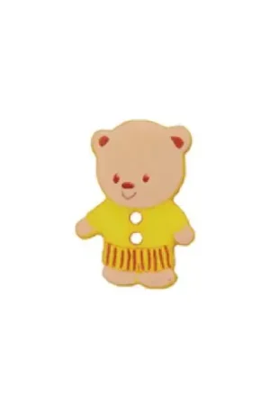 Ultimissimo Modello Bottoni a 2 fori - Set di 2 bottoni - 15 mm orso / giallo - Union Knopf by Prym