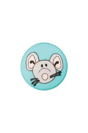 Prezzo Di Fabbrica Bottoni di coda - Set di 3 bottoni - 12 mm turchese / mouse - Union Knopf by Prym