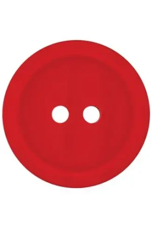 Bottoni a 2 fori - Set di 4 bottoni in poliestere - 15 mm rosso - Union Knopf by Prym Professionale
