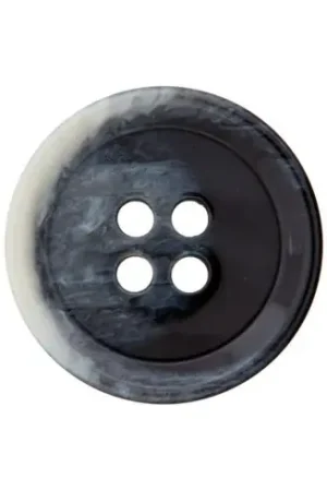 Spedizione Espresso Bottoni a 4 fori - Set di 3 bottoni in poliestere - 20 mm grigio scuro marmorizzato - Union Knopf by Prym