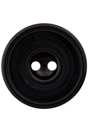 Reso Gratuito Bottoni a 2 fori - Set di 2 bottoni in poliestere - 23 mm nero striato - Union Knopf by Prym