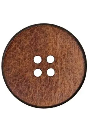 Bottoni a 4 fori - Set di 4 bottoni in pelle - 12 mm marrone medio - Union Knopf by Prym Novità