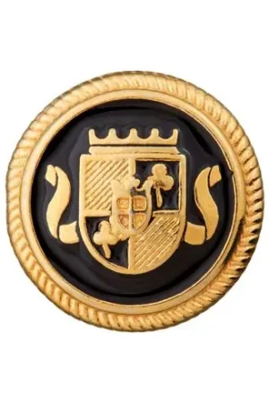 Bottoni di coda - Set di 2 bottoni in metallo - 20 mm oro/nero - Union Knopf by Prym Professionale