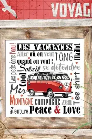 Saldi Foglio di punto croce - Peace and Love - Isabelle Haccourt Vautier