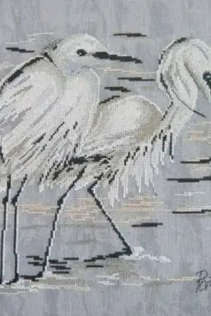 Consegna Rapida Foglio di punto croce - Le garzette - Isabelle Haccourt Vautier