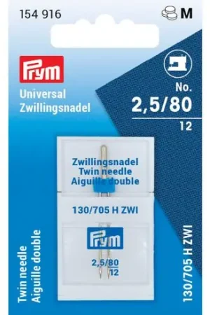 Miglior Prezzo Aghi per macchine da cucire - Ago doppio 2.5/80 - Prym