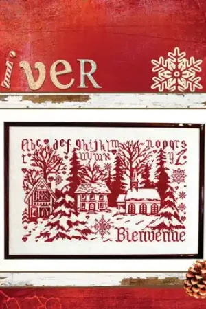 Acquista Ora Foglio di punto croce - Cuscino da ricamare Benvenuto inverno - Isabelle Haccourt Vautier