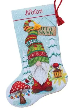 Kit calza di Natale da ricamare - gnomo - Dimensions Promo Stagionale
