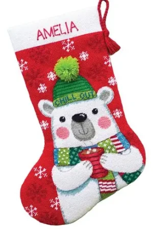 Acquista Ora Kit calza di Natale da ricamare - Pausa relax - Dimensions