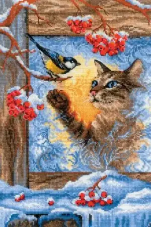 kit ricamo a punto croce - Incontro alla finestra - Riolis Compra Online