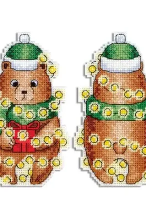 Kit di ornamenti da ricamare - Decorazioni natalizie da ricamare orsacchiotto - MP Studia Compra Oggi Stesso