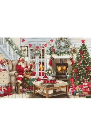 kit ricamo a punto croce - La casa di Babbo Natale - Luca-S Prezzo Ridotto