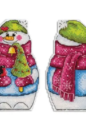 Kit di ornamenti da ricamare - Pupazzo di neve - MP Studia Offerta Limitata