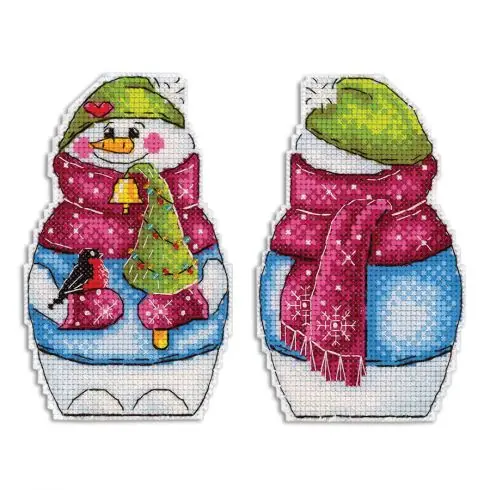 Kit di ornamenti da ricamare - Pupazzo di neve - MP Studia Offerta Limitata